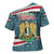 Syria Christmas Cross Shoulder Shirt with National Flag Motif, Coat of Arms Eagle, and Festive Snowflake Pattern - Wonder Print Shop