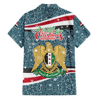 Syria Christmas Family Matching Puletasi and Hawaiian Shirt with National Flag Motif, Coat of Arms Eagle, and Festive Snowflake Pattern - Wonder Print Shop