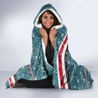 Syria Christmas Hooded Blanket with National Flag Motif, Coat of Arms Eagle, and Festive Snowflake Pattern - Wonder Print Shop