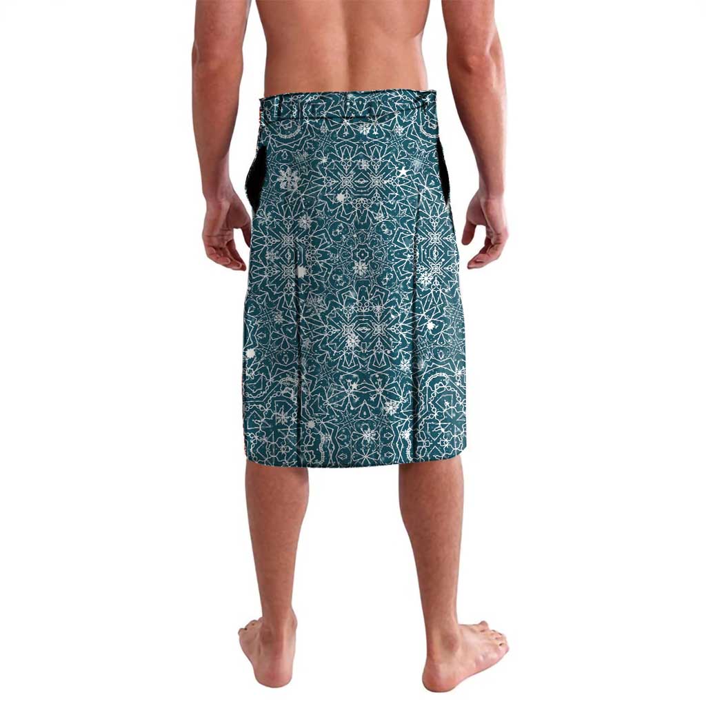Syria Christmas Lavalava with National Flag Motif, Coat of Arms Eagle, and Festive Snowflake Pattern - Wonder Print Shop