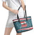 Syria Christmas Leather Tote Bag with National Flag Motif, Coat of Arms Eagle, and Festive Snowflake Pattern - Wonder Print Shop