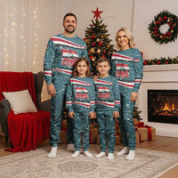 Syria Christmas Pajama Set with National Flag Motif, Coat of Arms Eagle, and Festive Snowflake Pattern - Wonder Print Shop