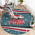 Syria Christmas Round Carpet with National Flag Motif, Coat of Arms Eagle, and Festive Snowflake Pattern - Wonder Print Shop
