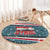 Syria Christmas Round Carpet with National Flag Motif, Coat of Arms Eagle, and Festive Snowflake Pattern - Wonder Print Shop