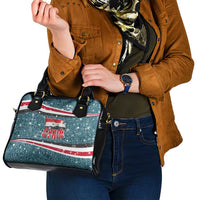 Syria Christmas Shoulder Handbag with National Flag Motif, Coat of Arms Eagle, and Festive Snowflake Pattern - Wonder Print Shop