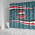 Syria Christmas Shower Curtain with National Flag Motif, Coat of Arms Eagle, and Festive Snowflake Pattern - Wonder Print Shop