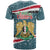 Syria Christmas T Shirt with National Flag Motif, Coat of Arms Eagle, and Festive Snowflake Pattern - Wonder Print Shop