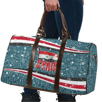 Syria Christmas Travel Bag with National Flag Motif, Coat of Arms Eagle, and Festive Snowflake Pattern - Wonder Print Shop