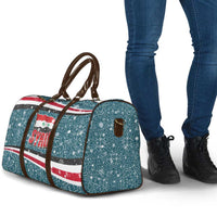 Syria Christmas Travel Bag with National Flag Motif, Coat of Arms Eagle, and Festive Snowflake Pattern - Wonder Print Shop
