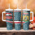 Syria Christmas Tumbler With Handle with National Flag Motif, Coat of Arms Eagle, and Festive Snowflake Pattern - Wonder Print Shop