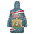 Syria Christmas Wearable Blanket Hoodie with National Flag Motif, Coat of Arms Eagle, and Festive Snowflake Pattern - Wonder Print Shop