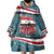 Syria Christmas Wearable Blanket Hoodie with National Flag Motif, Coat of Arms Eagle, and Festive Snowflake Pattern - Wonder Print Shop