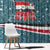 Syria Christmas Window Curtain with National Flag Motif, Coat of Arms Eagle, and Festive Snowflake Pattern - Wonder Print Shop