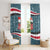 Syria Christmas Window Curtain with National Flag Motif, Coat of Arms Eagle, and Festive Snowflake Pattern - Wonder Print Shop