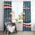 Syria Christmas Window Curtain with National Flag Motif, Coat of Arms Eagle, and Festive Snowflake Pattern - Wonder Print Shop