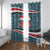 Syria Christmas Window Curtain with National Flag Motif, Coat of Arms Eagle, and Festive Snowflake Pattern - Wonder Print Shop