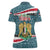 Syria Christmas Women Polo Shirt with National Flag Motif, Coat of Arms Eagle, and Festive Snowflake Pattern - Wonder Print Shop