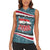Syria Christmas Women Sleeveless Polo Shirt with National Flag Motif, Coat of Arms Eagle, and Festive Snowflake Pattern - Wonder Print Shop