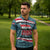 Syria Christmas Zipper Polo Shirt with National Flag Motif, Coat of Arms Eagle, and Festive Snowflake Pattern - Wonder Print Shop