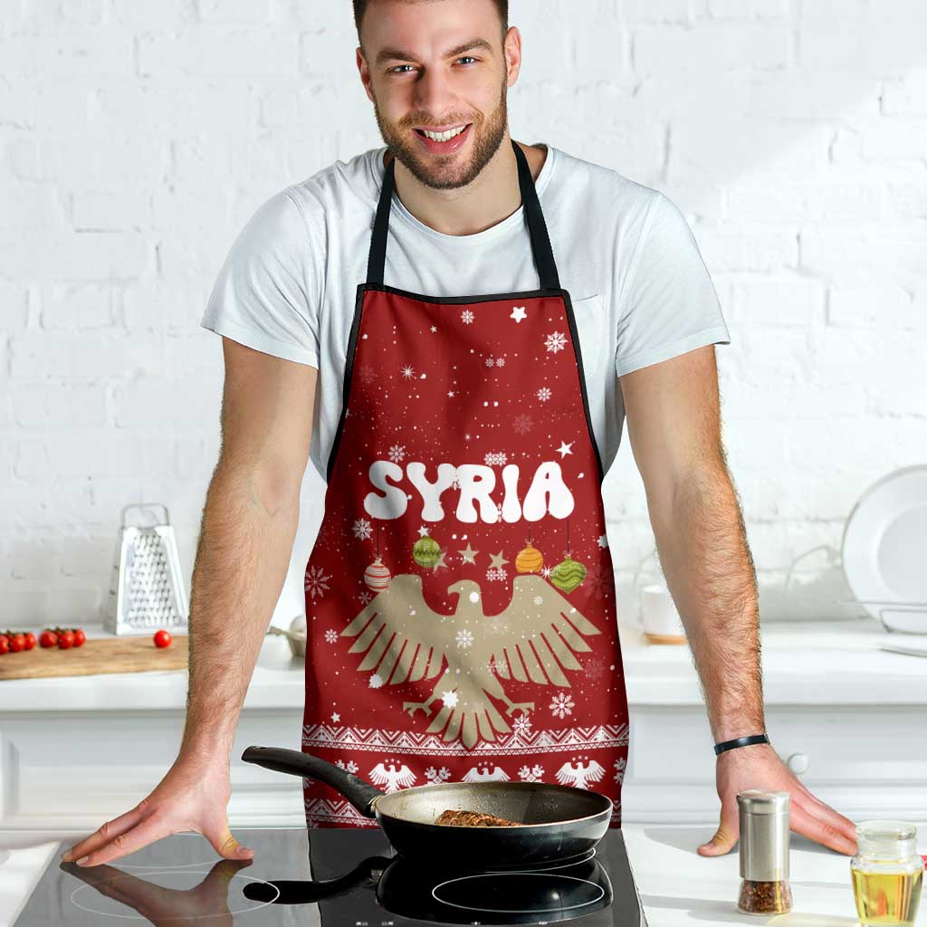 Syria Christmas Apron with Golden Eagle Emblem Christmas Camel Scene - Wonder Print Shop