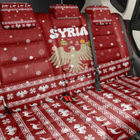 Syria Christmas Back Car Seat Cover with Golden Eagle Emblem Christmas Camel Scene - Wonder Print Shop