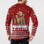 Syria Christmas Button Sweatshirt with Golden Eagle Emblem Christmas Camel Scene - Wonder Print Shop
