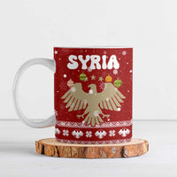 Syria Christmas Ceramic Mug with Golden Eagle Emblem Christmas Camel Scene - Wonder Print Shop