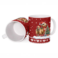 Syria Christmas Ceramic Mug with Golden Eagle Emblem Christmas Camel Scene - Wonder Print Shop