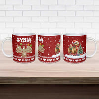 Syria Christmas Ceramic Mug with Golden Eagle Emblem Christmas Camel Scene - Wonder Print Shop
