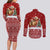 Syria Christmas Couples Matching Long Sleeve Bodycon Dress and Long Sleeve Button Shirt with Golden Eagle Emblem Christmas Camel Scene - Wonder Print Shop