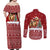 Syria Christmas Couples Matching Off Shoulder Maxi Dress and Long Sleeve Button Shirt with Golden Eagle Emblem Christmas Camel Scene - Wonder Print Shop