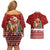 Syria Christmas Couples Matching Off Shoulder Short Dress and Hawaiian Shirt with Golden Eagle Emblem Christmas Camel Scene - Wonder Print Shop