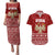 Syria Christmas Couples Matching Puletasi and Hawaiian Shirt with Golden Eagle Emblem Christmas Camel Scene - Wonder Print Shop