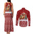 Syria Christmas Couples Matching Tank Maxi Dress and Long Sleeve Button Shirt with Golden Eagle Emblem Christmas Camel Scene - Wonder Print Shop