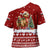 Syria Christmas Cross Shoulder Shirt with Golden Eagle Emblem Christmas Camel Scene - Wonder Print Shop