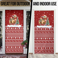 Syria Christmas Door Cover with Golden Eagle Emblem Christmas Camel Scene - Wonder Print Shop