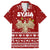 Syria Christmas Family Matching Off Shoulder Short Dress and Hawaiian Shirt with Golden Eagle Emblem Christmas Camel Scene - Wonder Print Shop