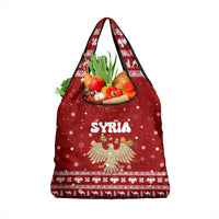 Syria Christmas Grocery Bag with Golden Eagle Emblem Christmas Camel Scene - Wonder Print Shop