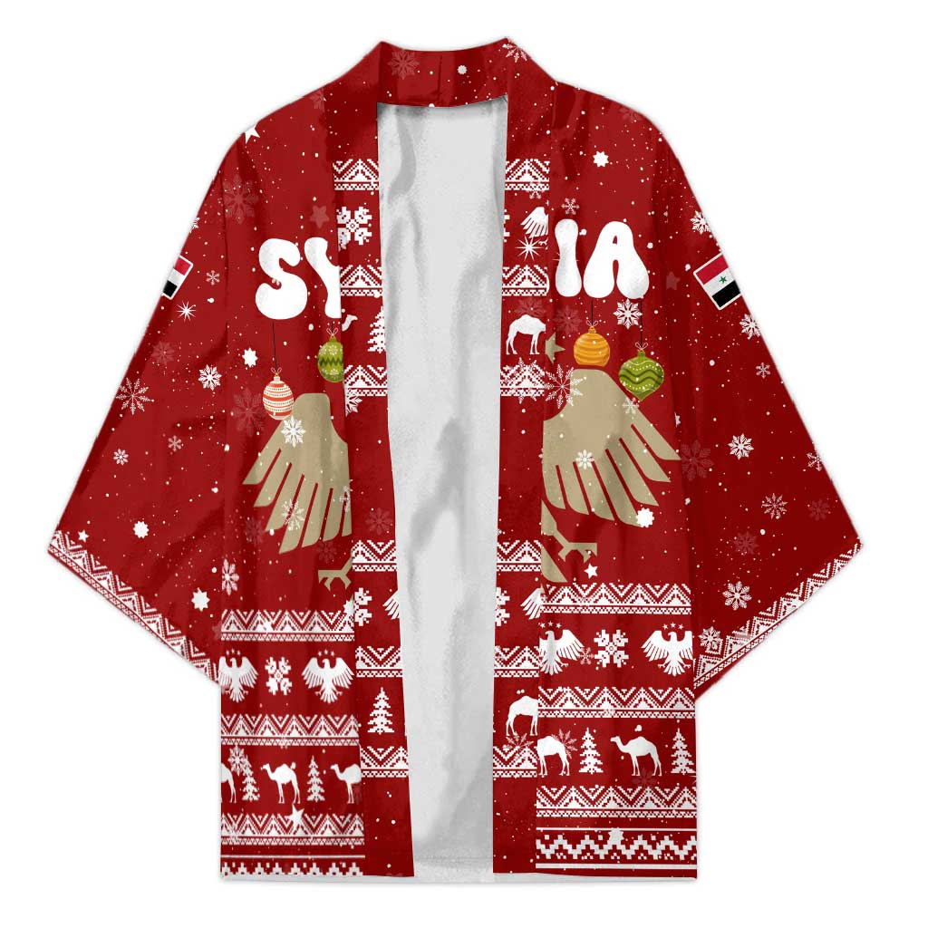 Syria Christmas Kimono with Golden Eagle Emblem Christmas Camel Scene - Wonder Print Shop