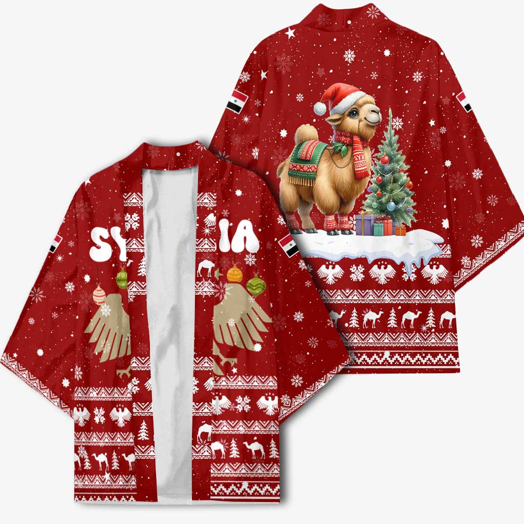 Syria Christmas Kimono with Golden Eagle Emblem Christmas Camel Scene - Wonder Print Shop