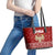 Syria Christmas Leather Tote Bag with Golden Eagle Emblem Christmas Camel Scene - Wonder Print Shop