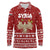 Syria Christmas Long Sleeve Polo Shirt with Golden Eagle Emblem Christmas Camel Scene - Wonder Print Shop