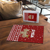 Syria Christmas Puzzle with Golden Eagle Emblem Christmas Camel Scene - Wonder Print Shop