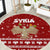 Syria Christmas Round Carpet with Golden Eagle Emblem Christmas Camel Scene - Wonder Print Shop