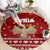 Syria Christmas Round Carpet with Golden Eagle Emblem Christmas Camel Scene - Wonder Print Shop
