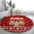 Syria Christmas Round Carpet with Golden Eagle Emblem Christmas Camel Scene - Wonder Print Shop