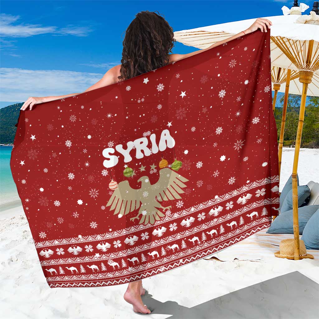 Syria Christmas Sarong with Golden Eagle Emblem Christmas Camel Scene - Wonder Print Shop