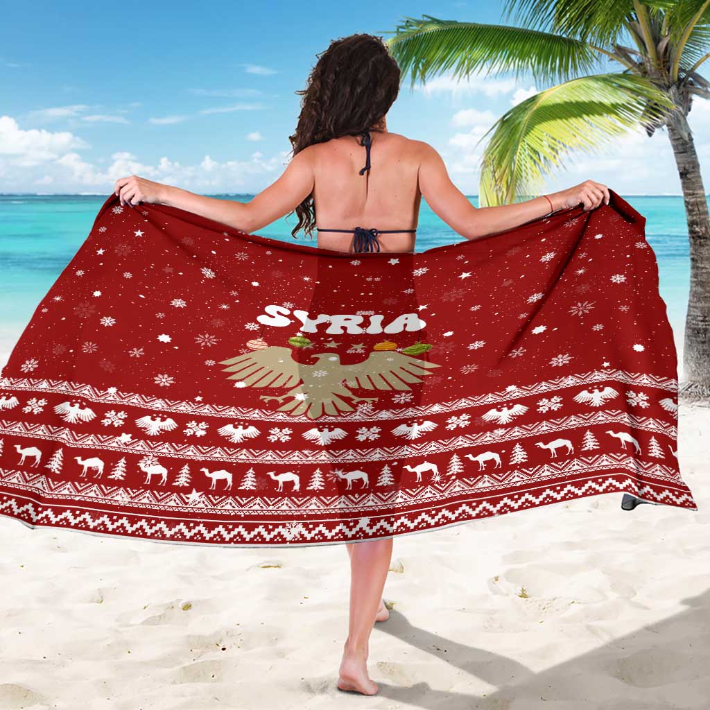 Syria Christmas Sarong with Golden Eagle Emblem Christmas Camel Scene - Wonder Print Shop