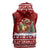 Syria Christmas Sleeveless Hoodie with Golden Eagle Emblem Christmas Camel Scene - Wonder Print Shop