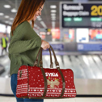 Syria Christmas Travel Bag with Golden Eagle Emblem Christmas Camel Scene - Wonder Print Shop